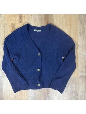 Y2K Navy Blue Cardigan – XL